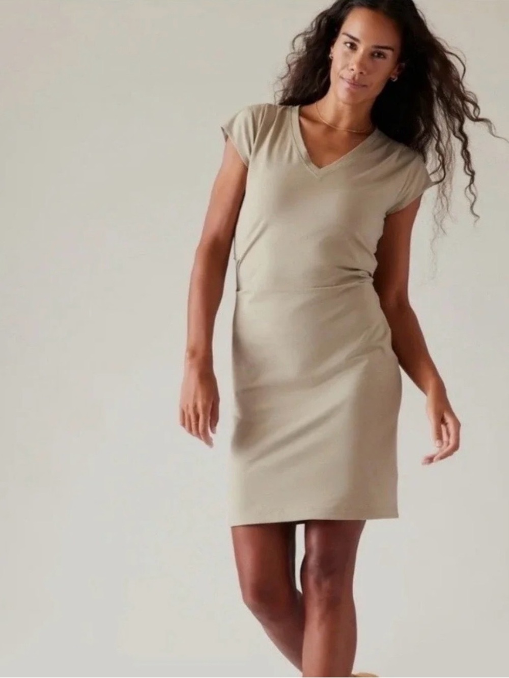 Athleta Effortless Tee Dress Beige